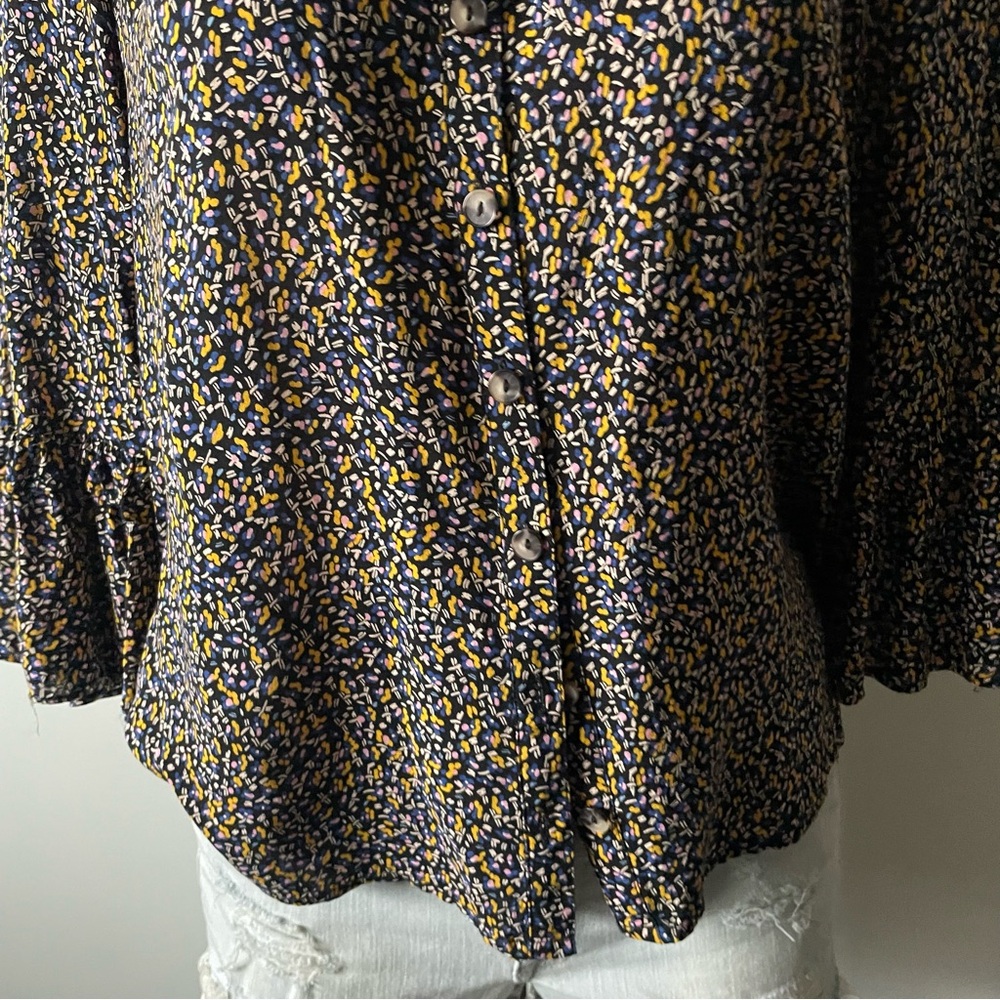 Maeve Berwick Top Front Button Down Blouse Anthro Boho Cottagecore Size Small - Picture 5 of 8